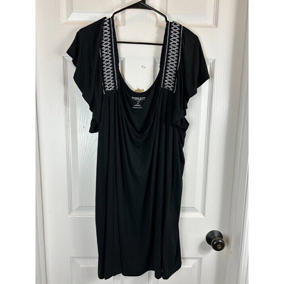 Torrid Women Black Size 6 Blouse Flutter Sleeve Off Shoulder Peasant Knit Top H3 - Picture 2 of 9